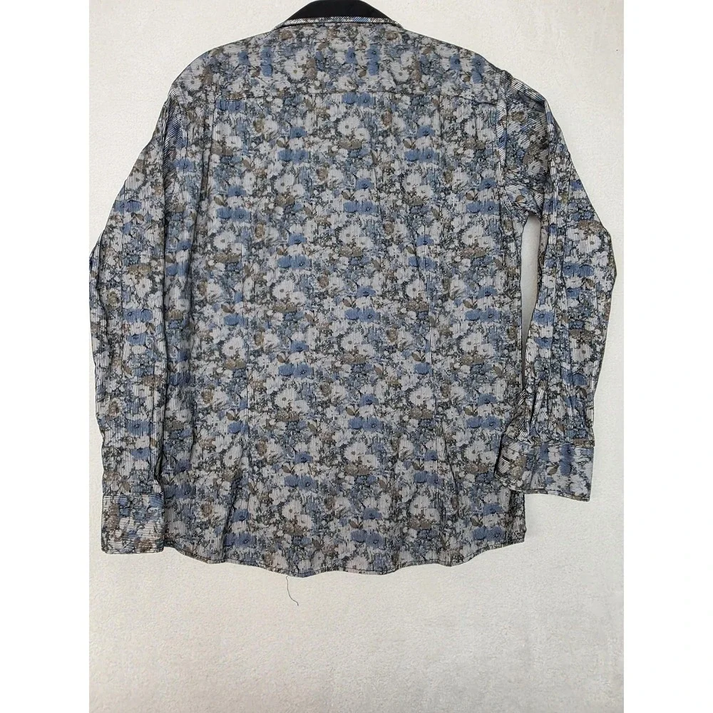 Barabas Shirt Mens XL‎ Multicolor Floral Long Sleeve Button Front Cotton Casual